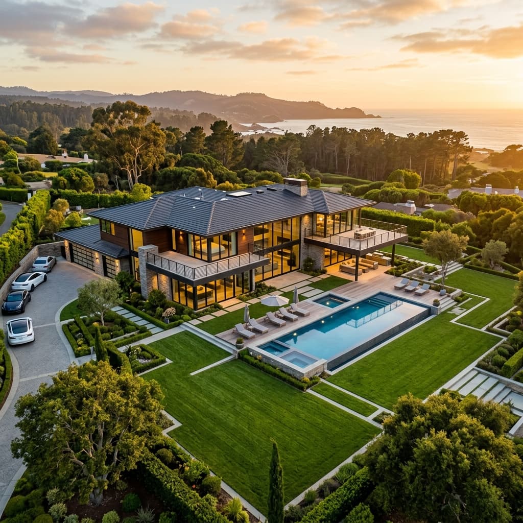 Aerial view of luxury property